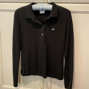 Lacoste black king sleeve polo